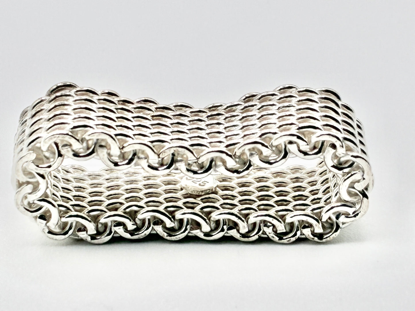 Silver Mesh Woven Ring – Size 9