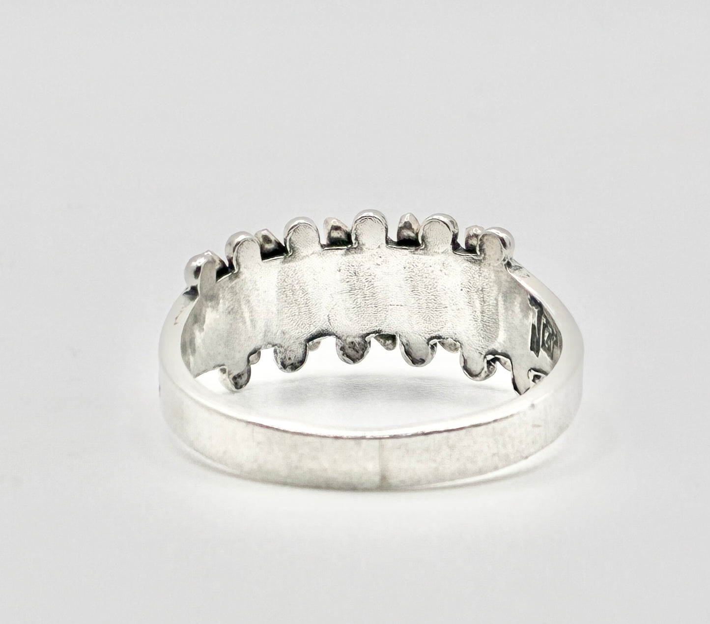 Zuni Sterling Silver Turquoise Petit-Point Ring — Size 8.5