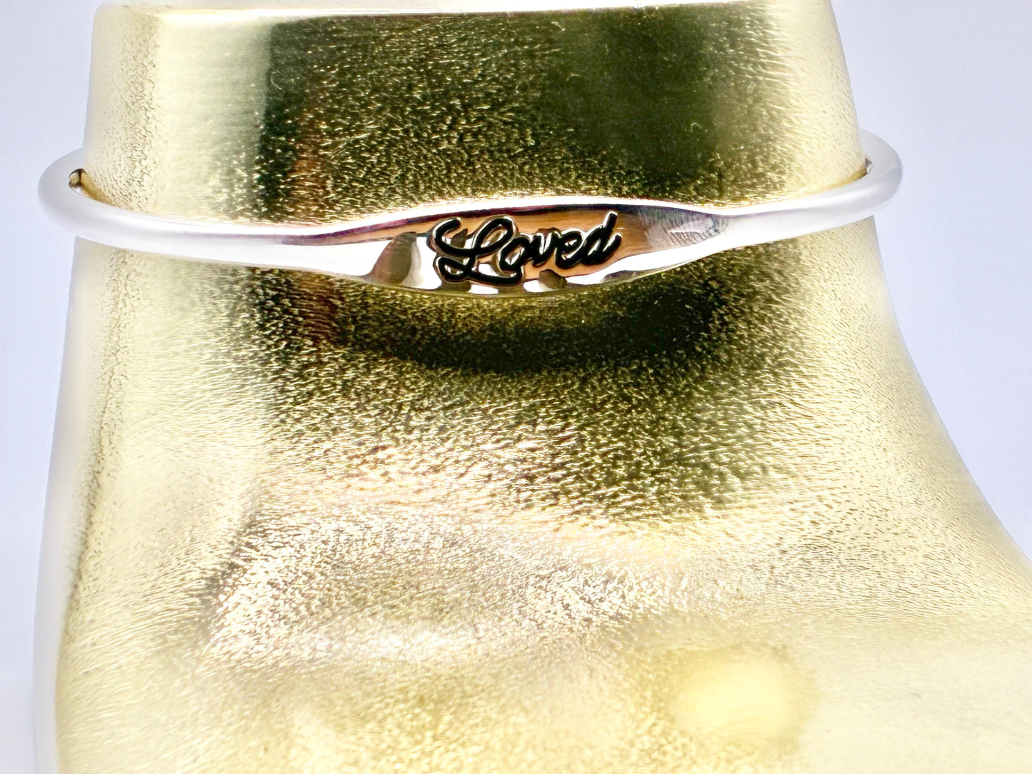 Sterling Silver 925 “Loved” Cuff Bracelet