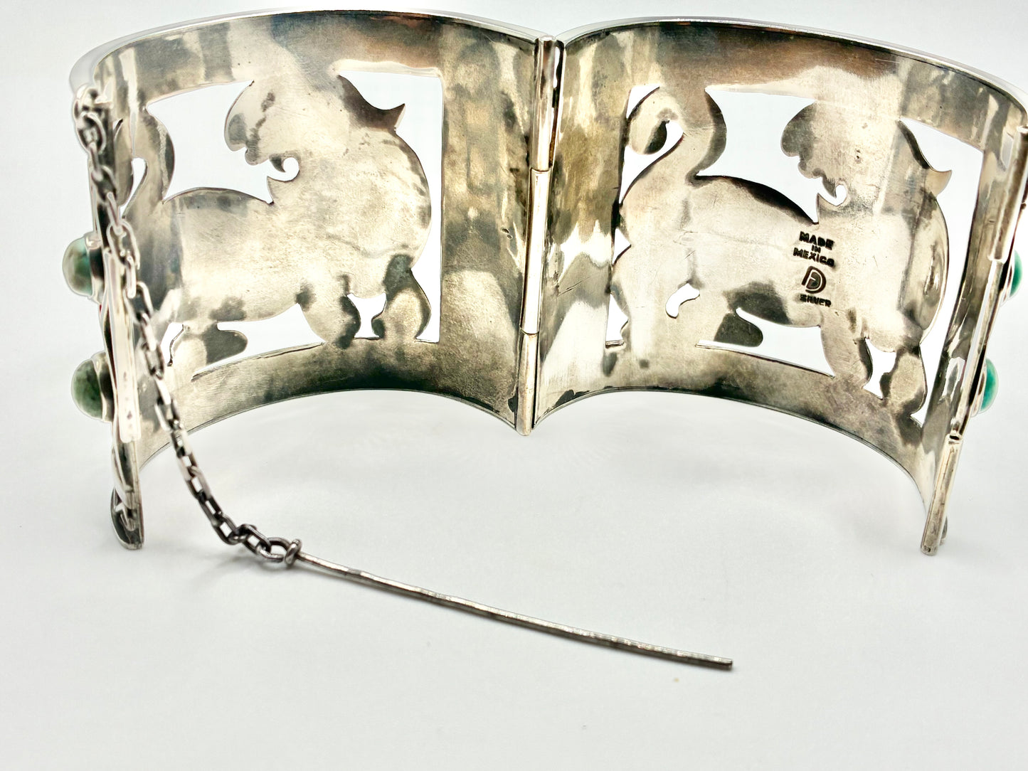 Silver Openwork Panel Cuff Bracelet