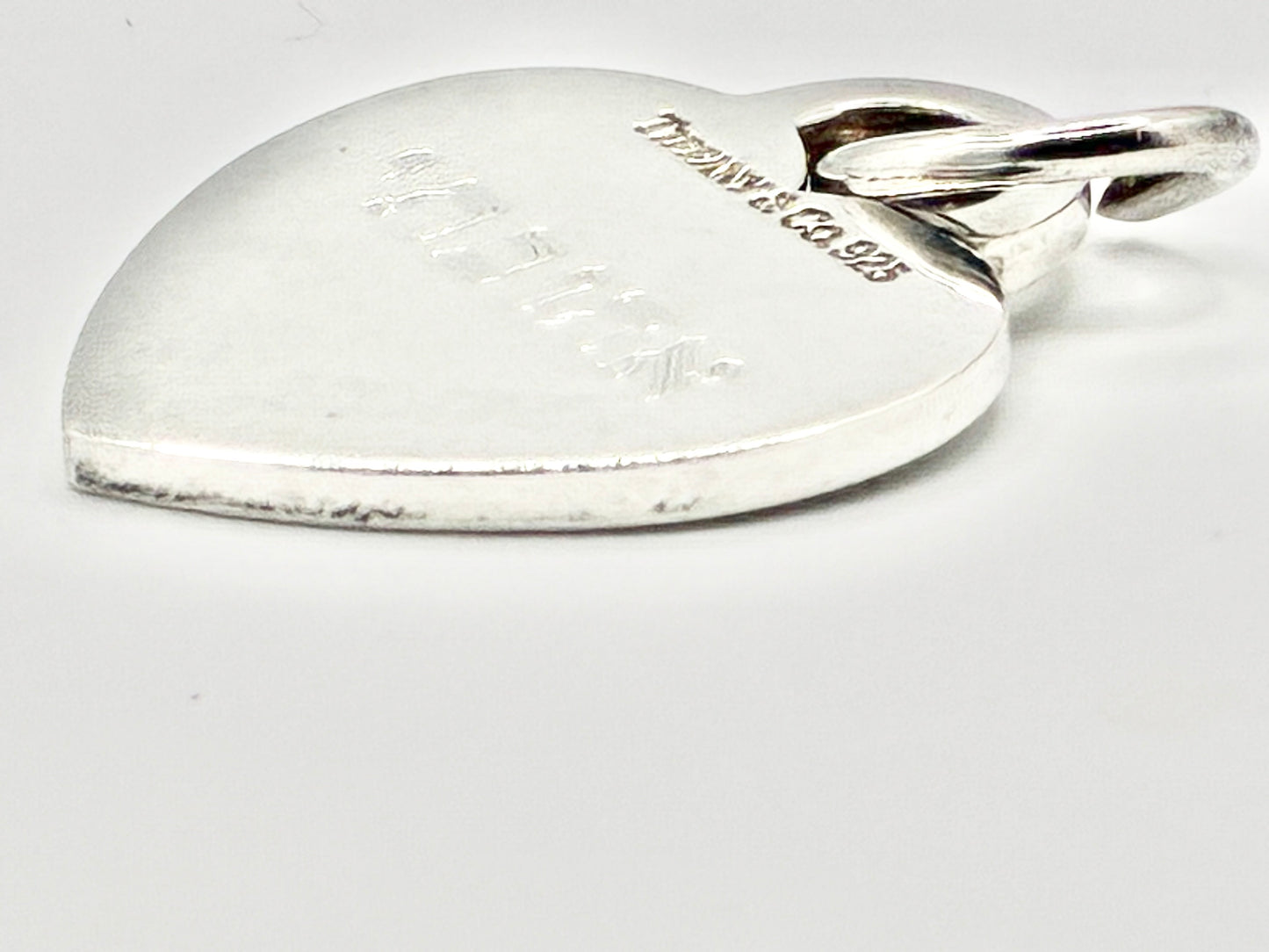 Tiffany & Co. 925 Sterling Silver Heart Tag Charm – Hebrew “Ahavati” My Beloved