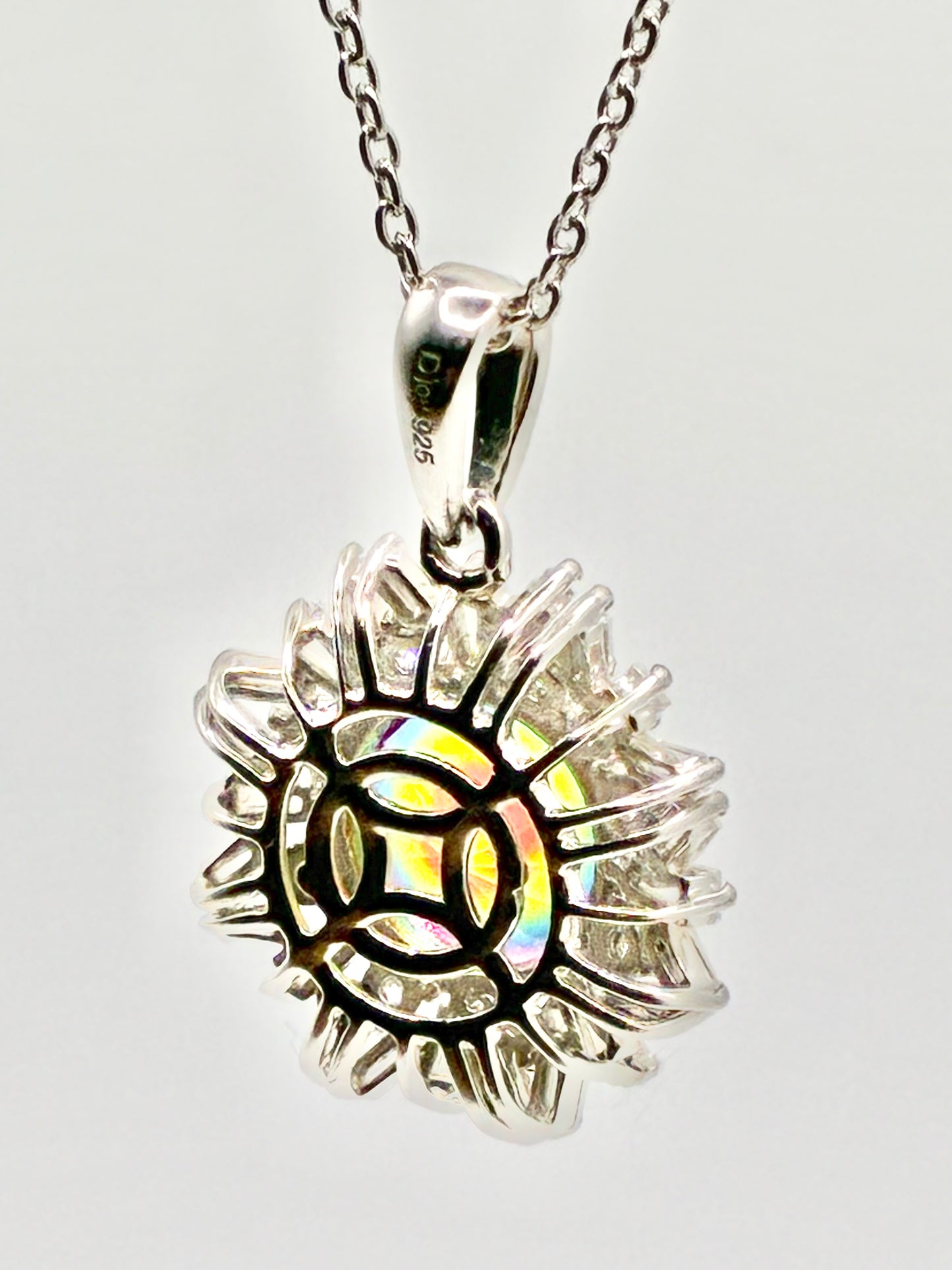 Sunburst Pendant Necklace – 925 DJoy Sterling Silver, 20"