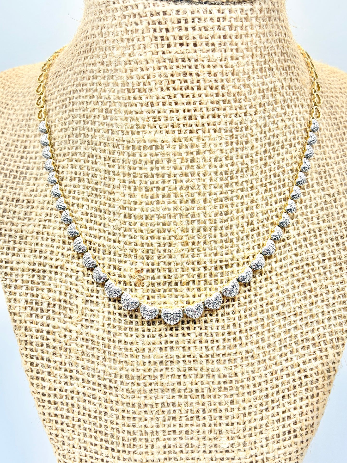 Heart Link Pavé Necklace — 16"