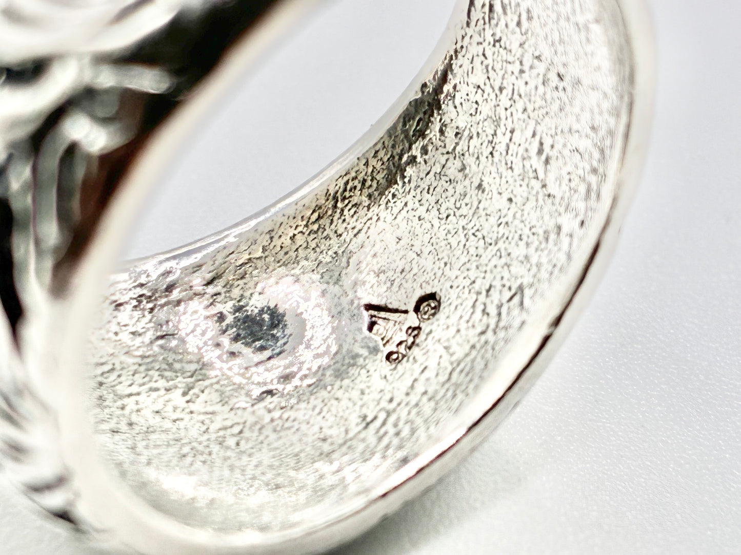 Silpada Sterling Silver Floral Wide Band Ring – Size 8