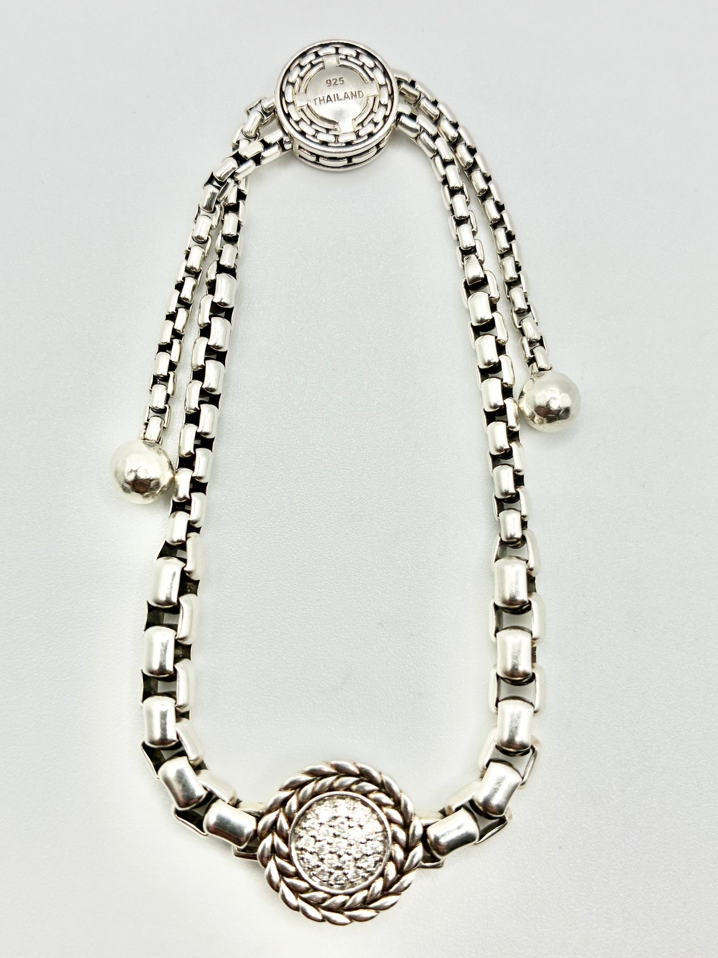 JAI Sterling Silver Adjustable Box-Chain Bracelet