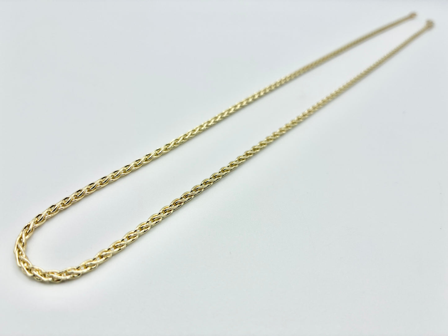 14K Yellow Gold Wheat Chain Necklace — 20"