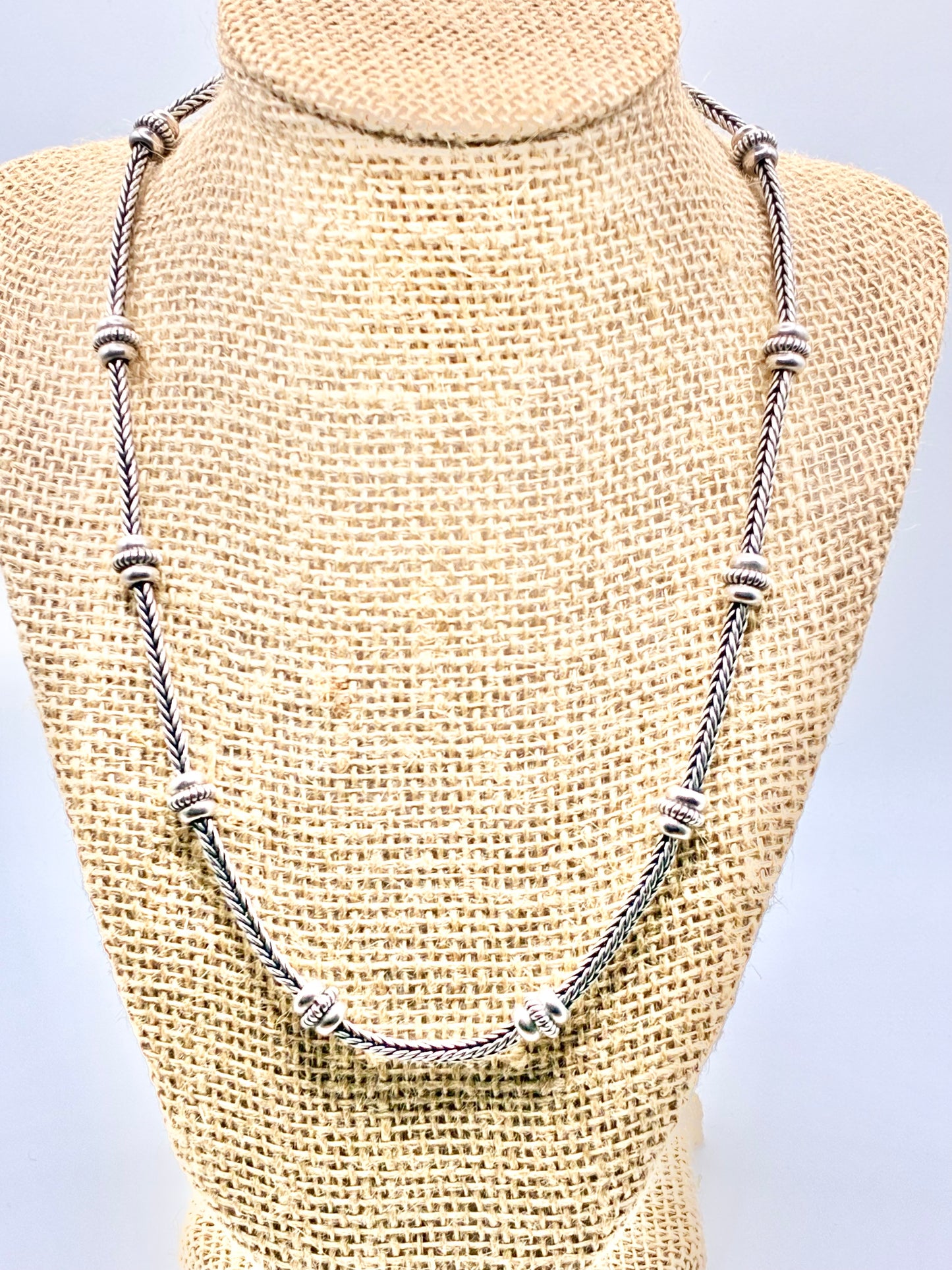 Ilaria 925 Sterling Silver Station Necklace — 19.5"