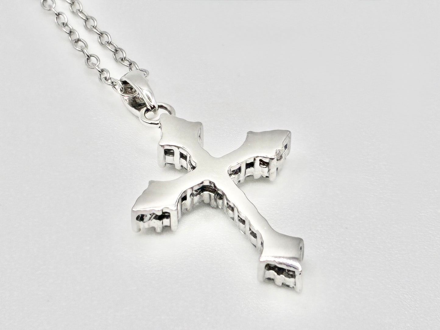Sterling Silver Cross Necklace on 925 18" Chain