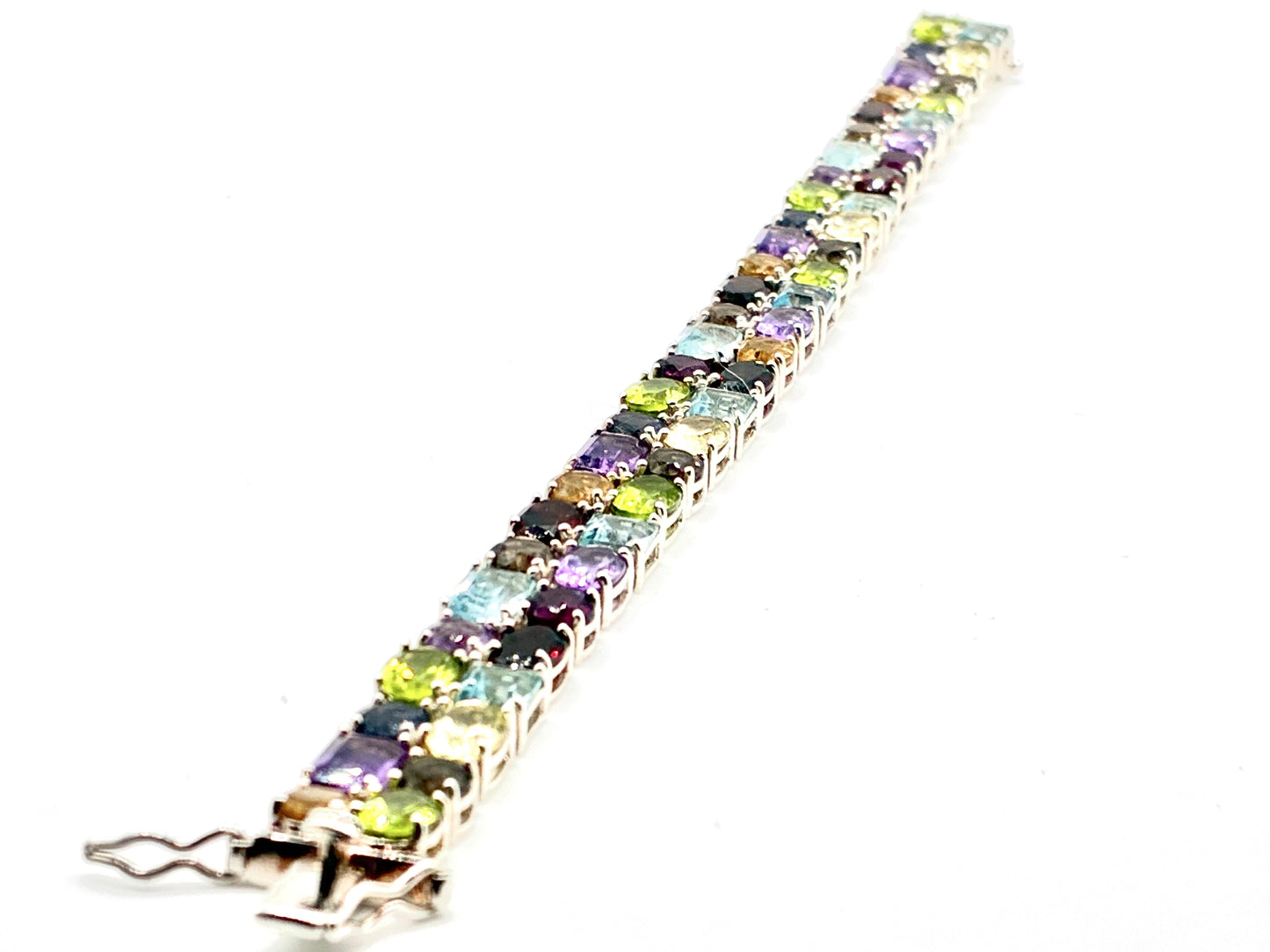 925 Sterling Silver Multi-Stone 7" Tennis Bracelet