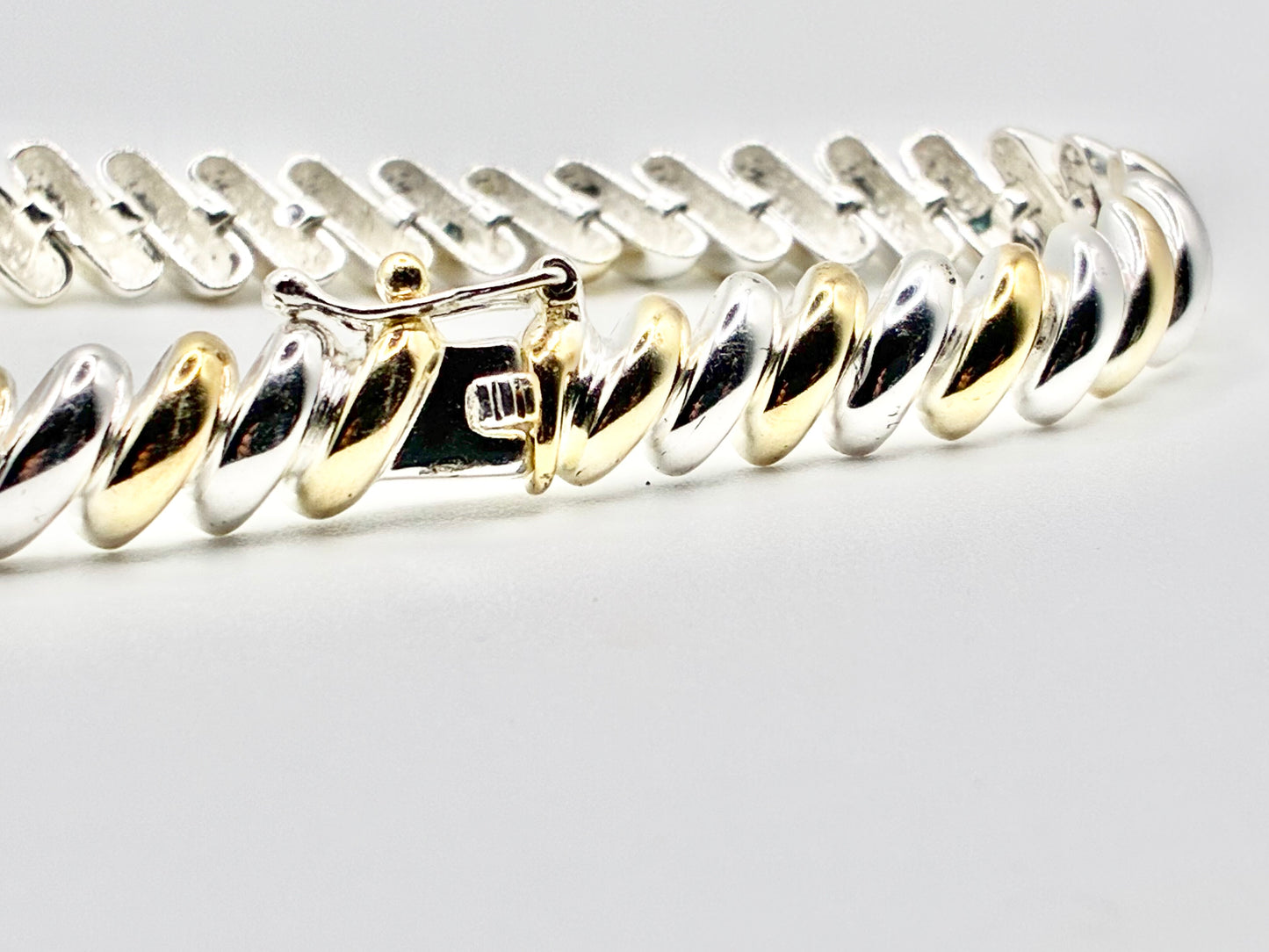925 FAS Two-Tone Sterling Silver Bracelet – 7”