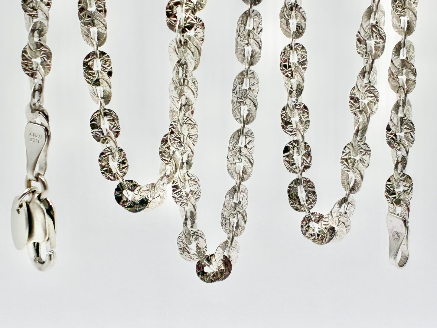 14K White Gold SILMAR Italy Fancy-Link Necklace — 17"