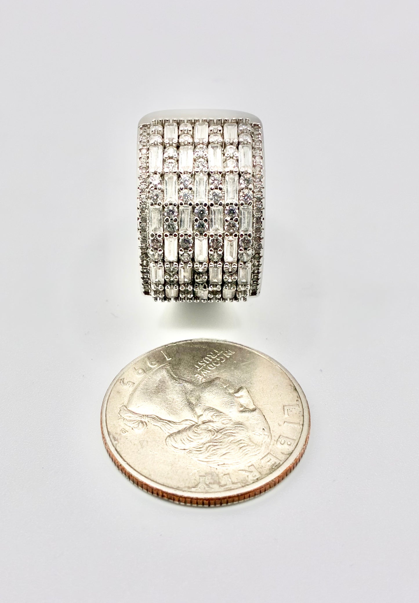 Sterling Silver 925 Cubic Zirconia Ring - Size 10