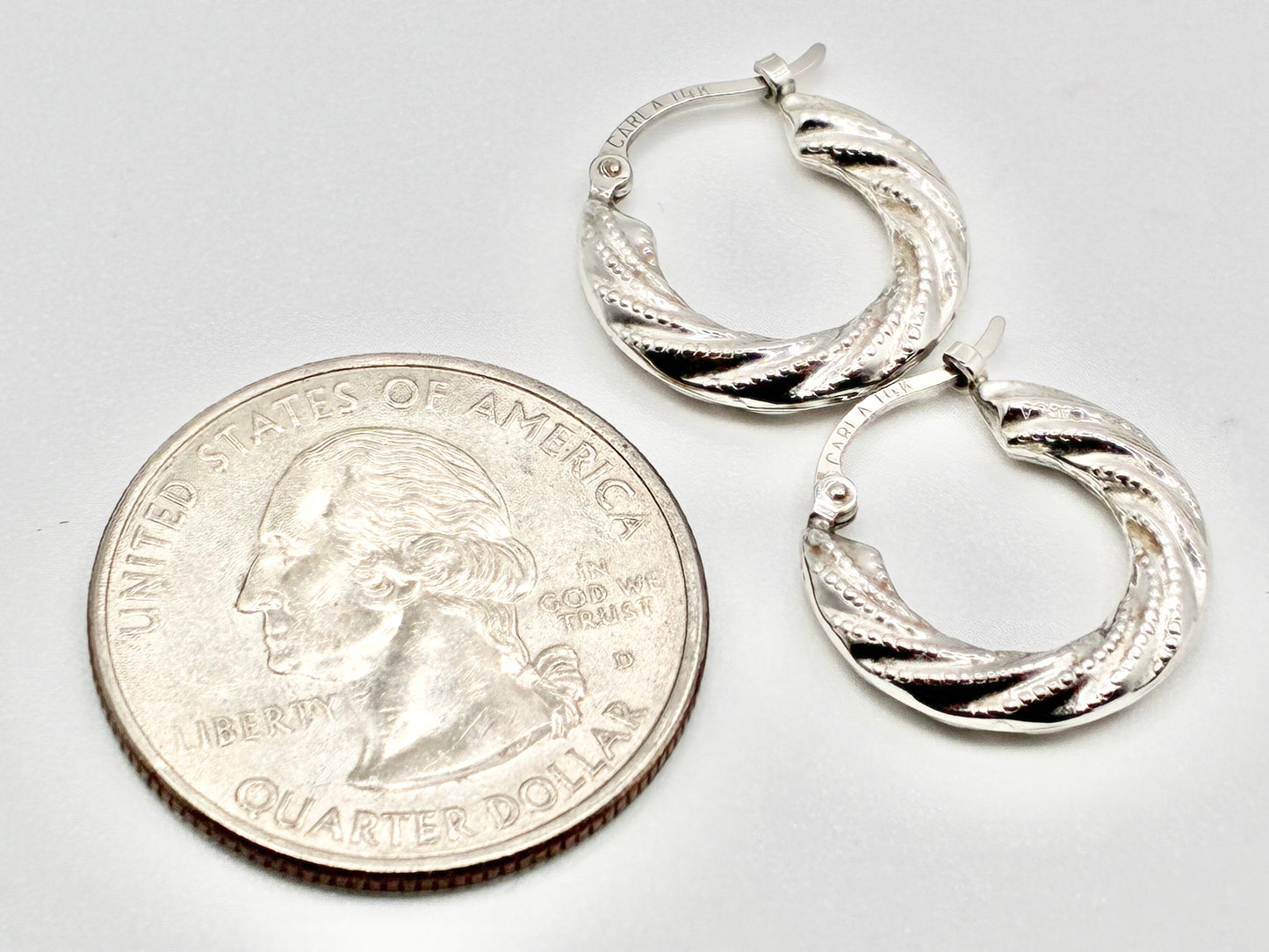 Carla 14K White Gold Hoop Earrings