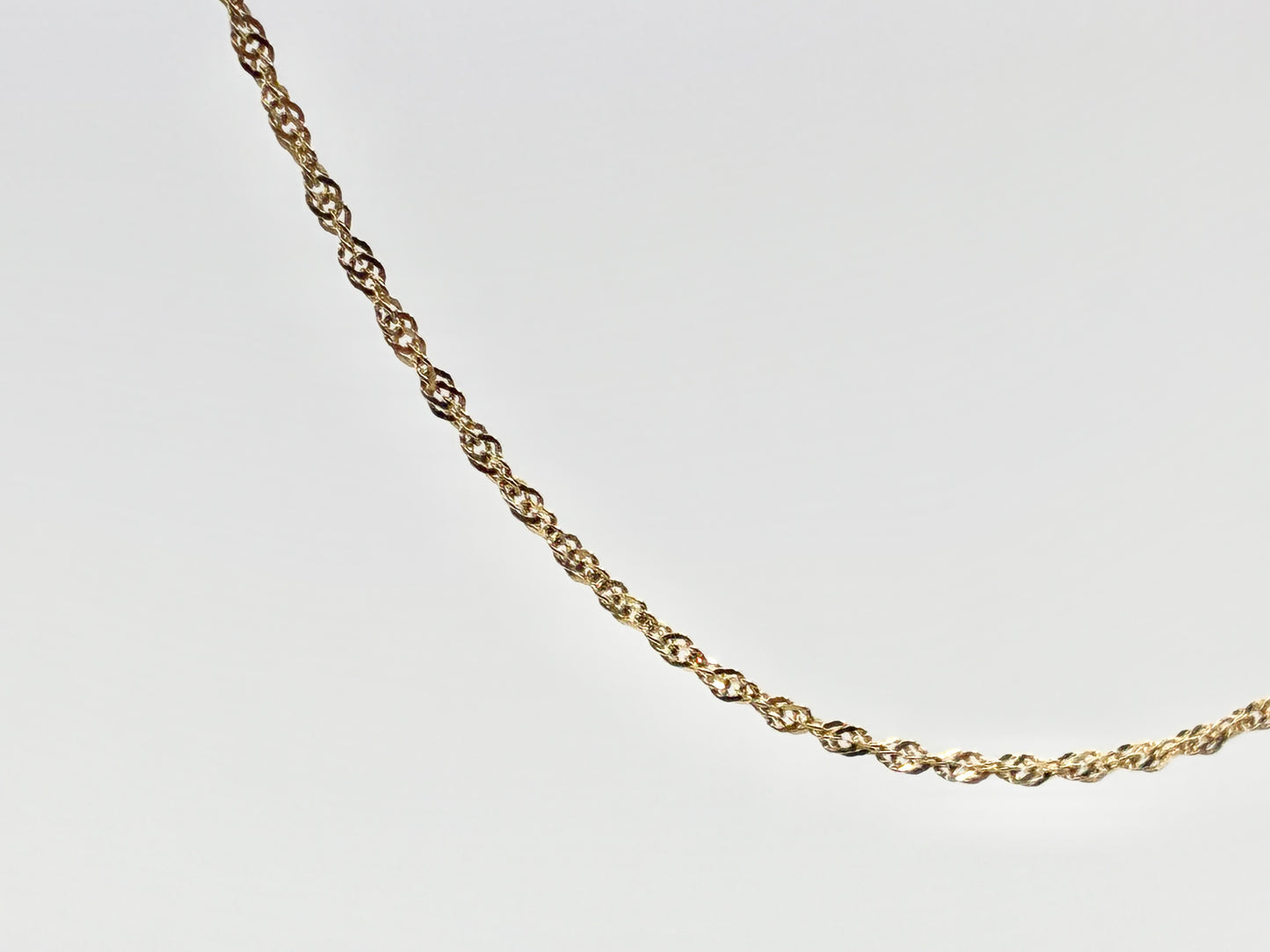 14K Yellow Gold Italian Chain Necklace – 18" Lightweight