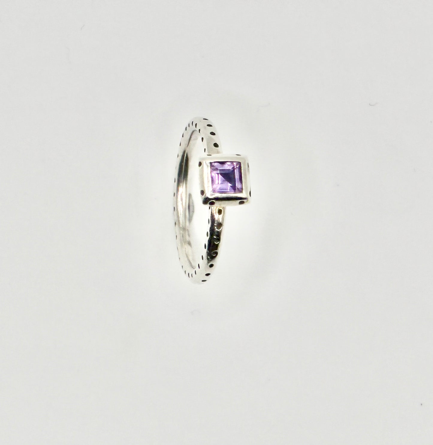 Brighton 925 Sterling Silver Square Purple Ring - Size 8.5