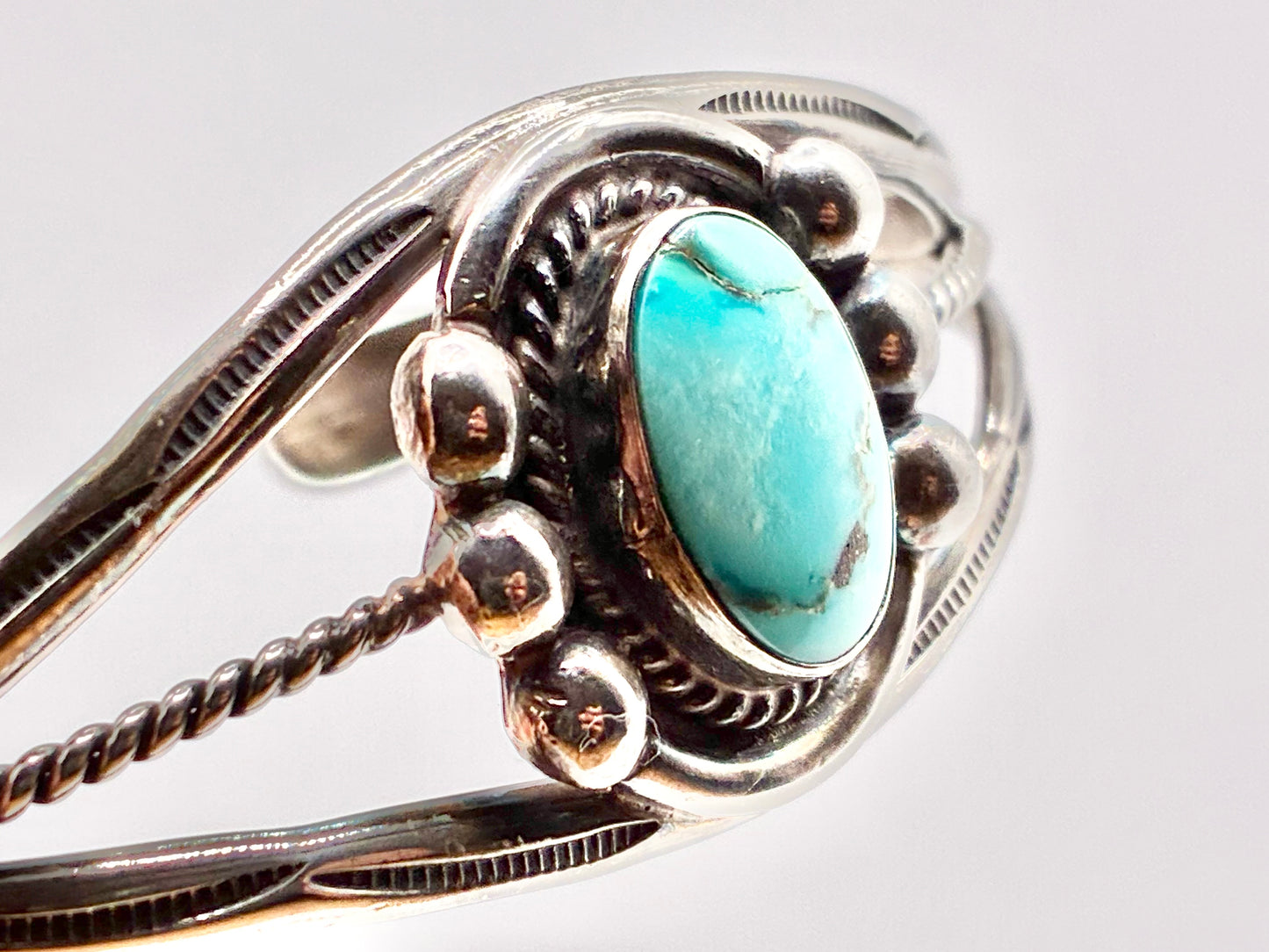 Navajo Sterling Silver Turquoise Cuff Bracelet