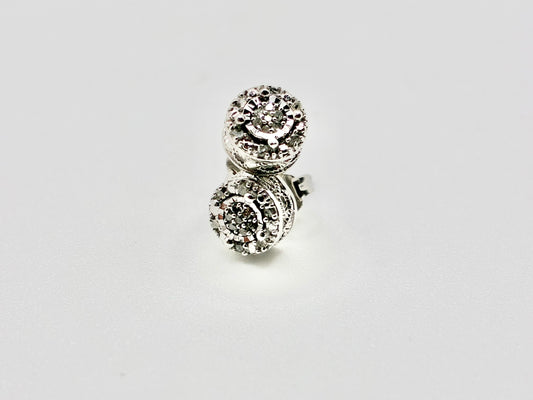 OTC Sterling Silver Diamond Halo Stud Earrings — 1/10 ct. t.w.
