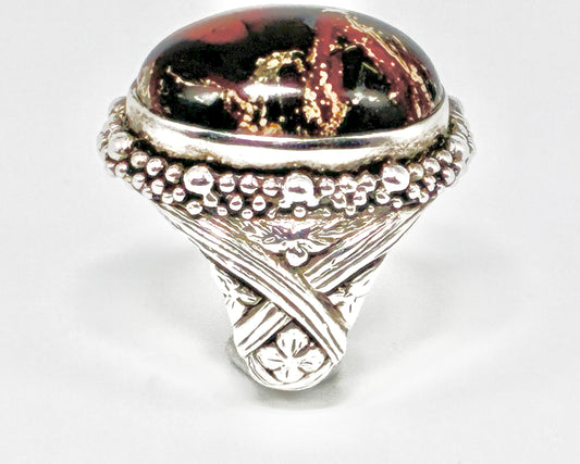 Sterling Silver Multicolored Stone Ring Size 7.5