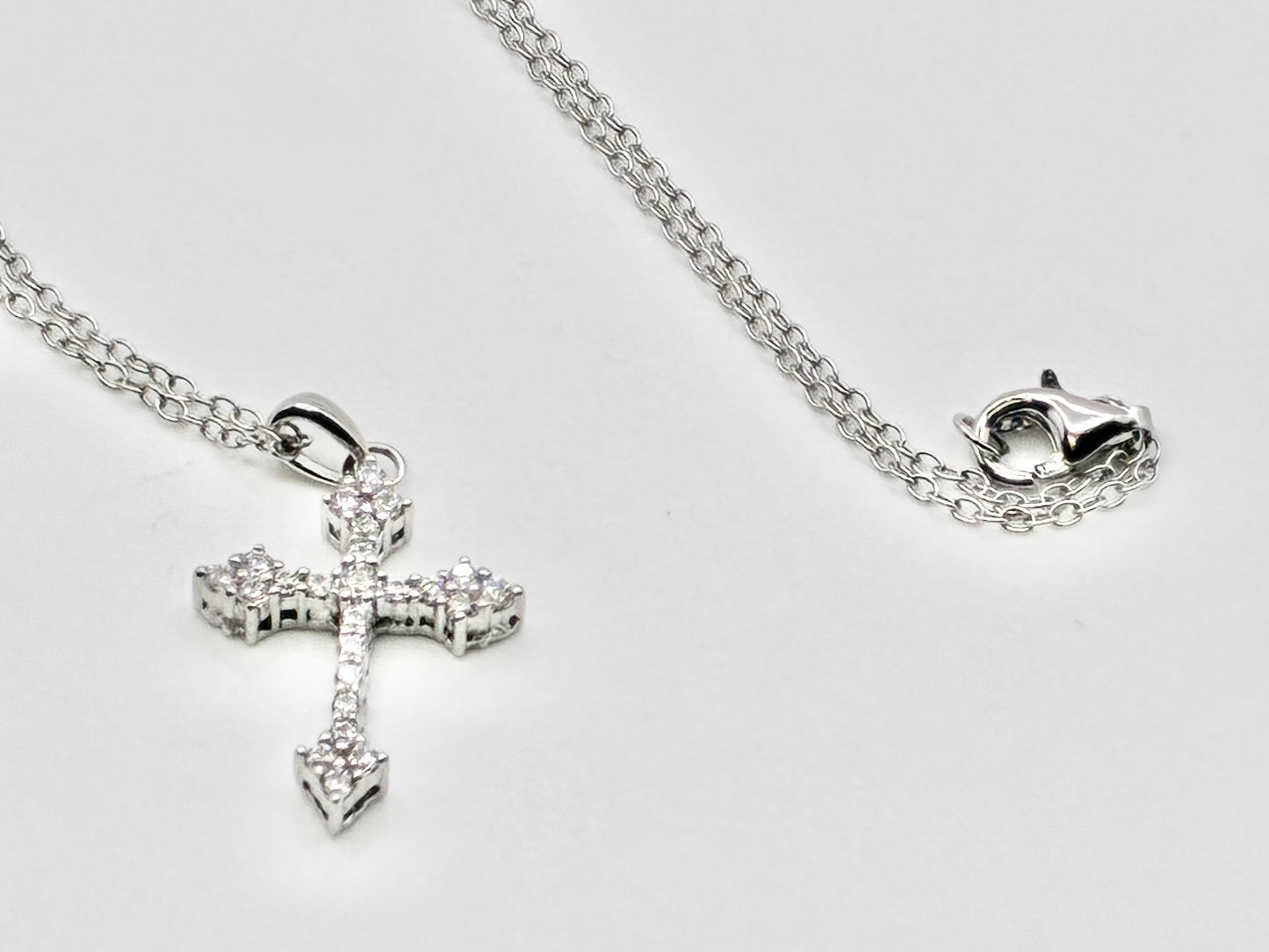 Sterling Silver Cross Necklace on 925 18" Chain