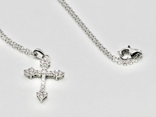Sterling Silver Cross Necklace on 925 18" Chain