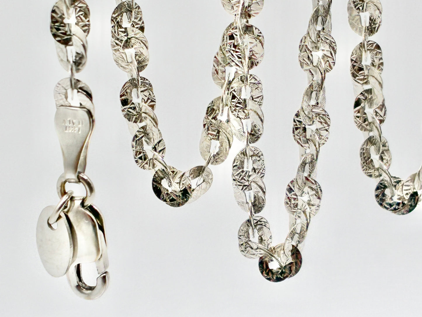 14K White Gold SILMAR Italy Fancy-Link Necklace — 17"