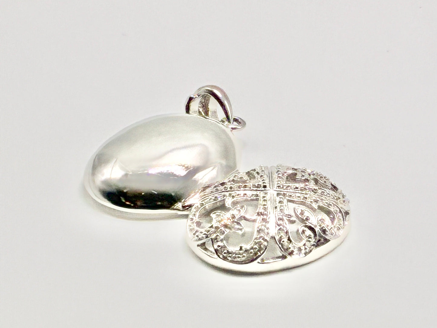 Chuck Clemency STS Sterling Filigree Diamond Locket Pendant