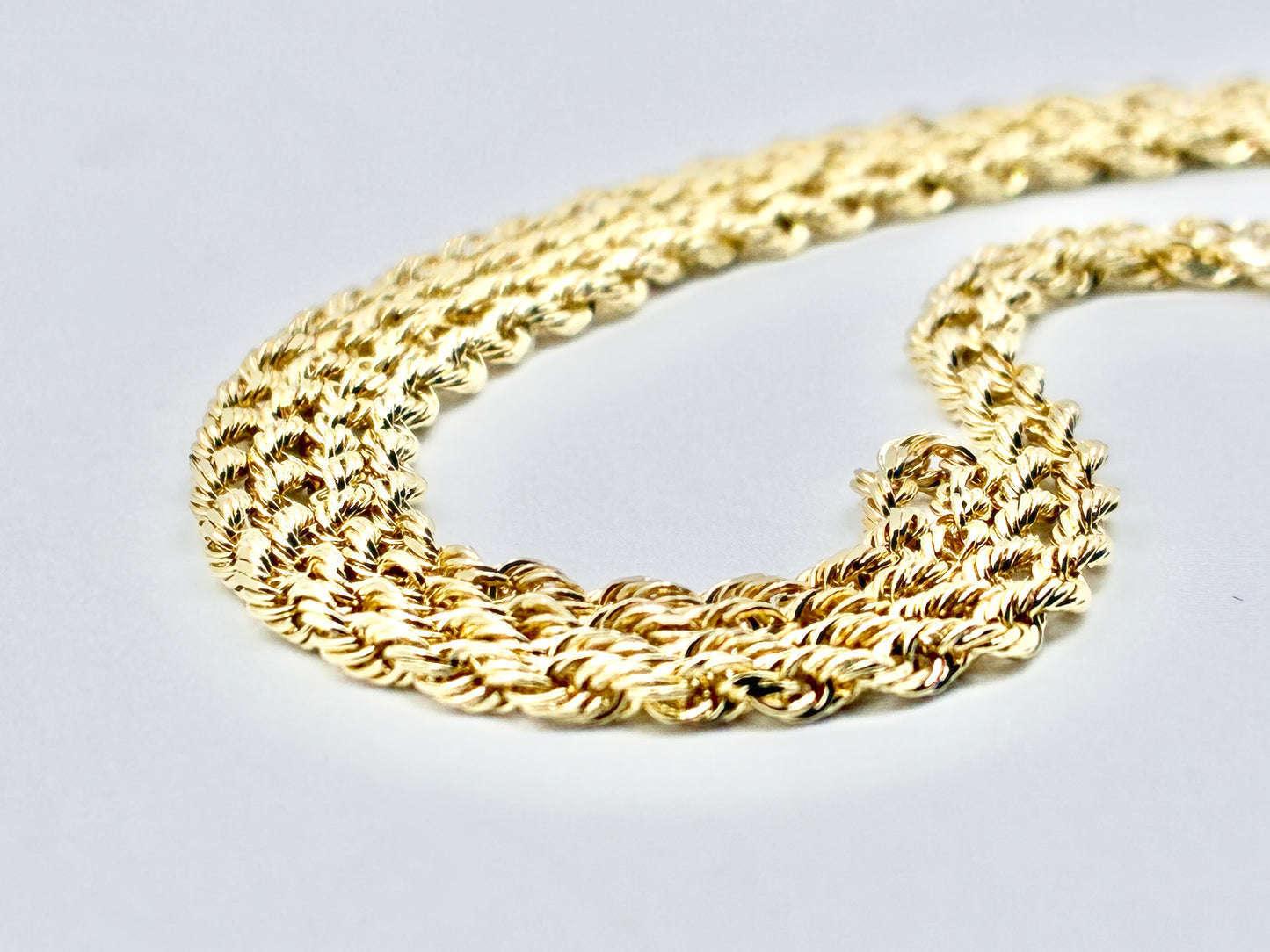 14K Yellow Gold Rope Chain Necklace — 22"