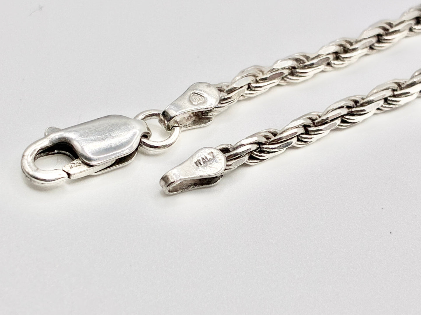 Italian Sterling Silver Rope Chain — 30”