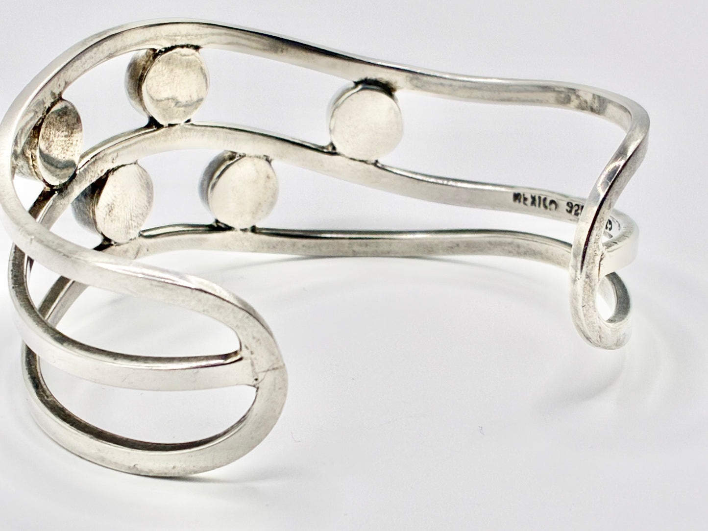 Mexican Sterling Silver Multicolor Cuff Bracelet