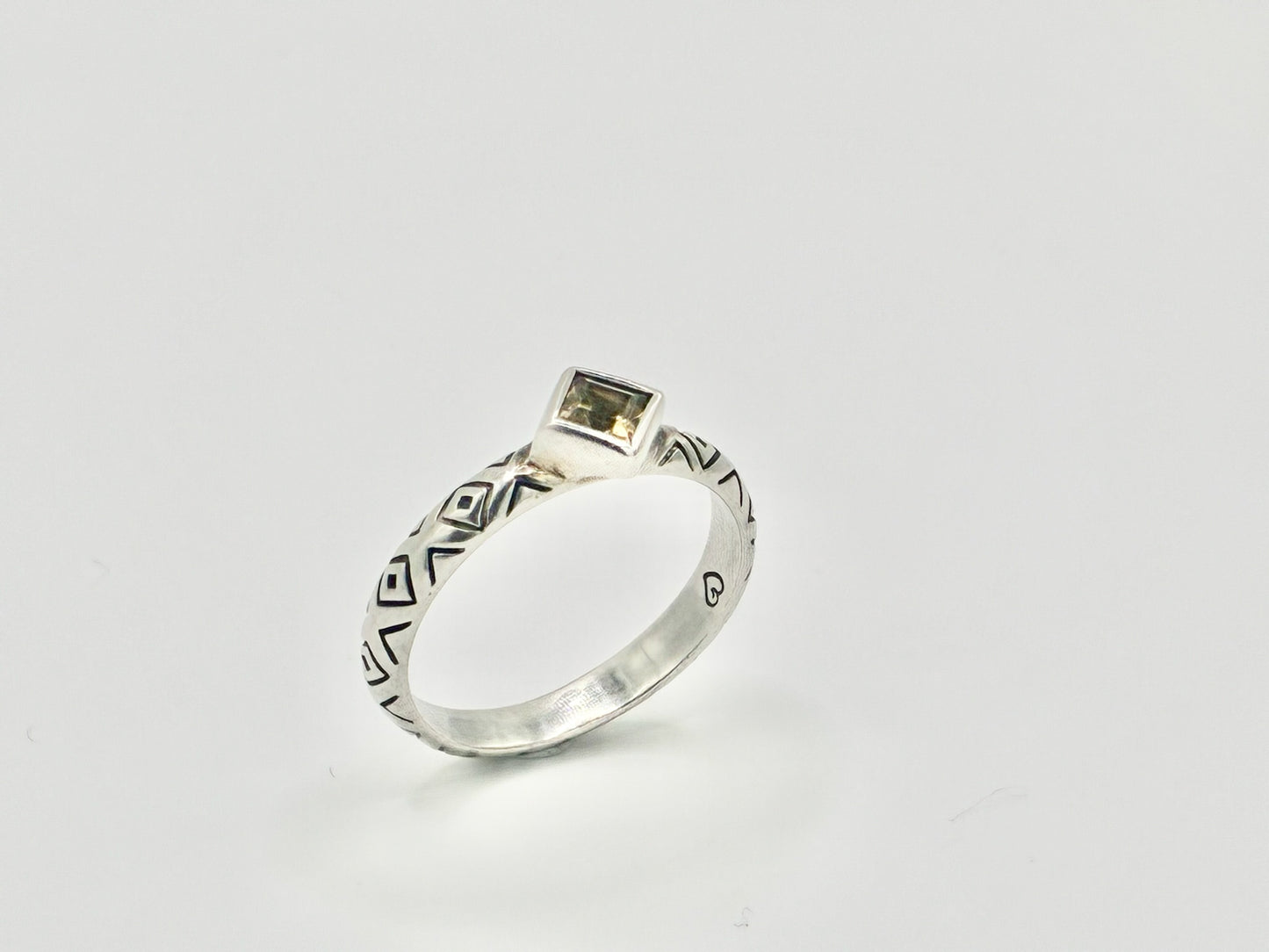 Brighton Sterling Silver Geometric Ring – Yellow Stone | Size 9
