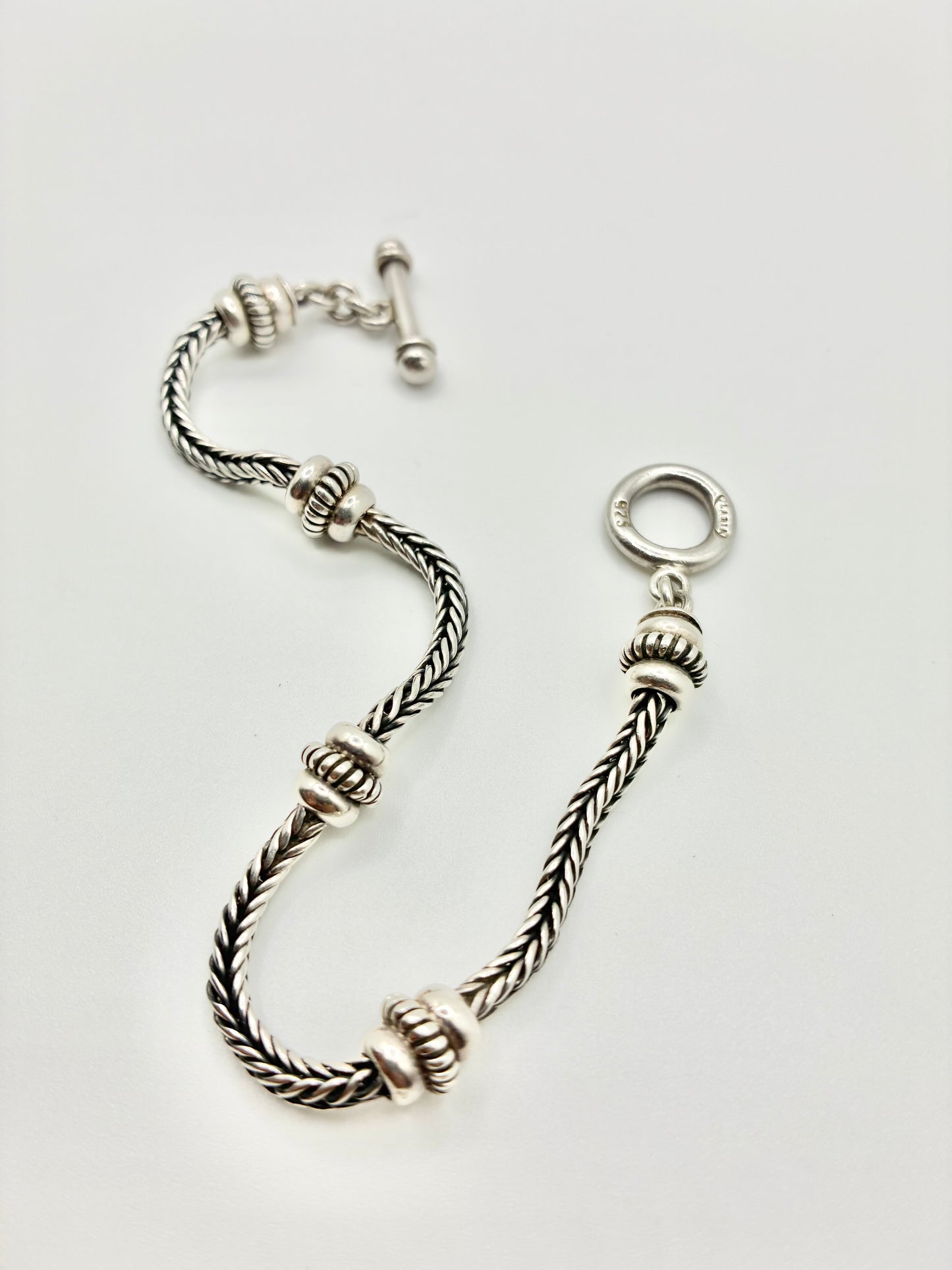 Ilaria 925 Sterling Silver Cable Station Bracelet — 8"