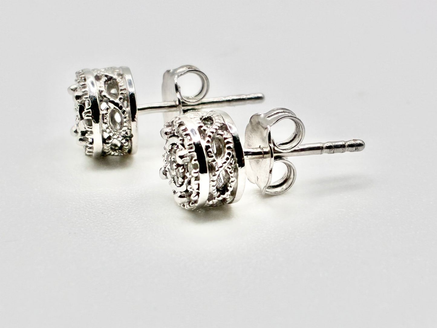 OTC Sterling Silver Diamond Halo Stud Earrings — 1/10 ct. t.w.