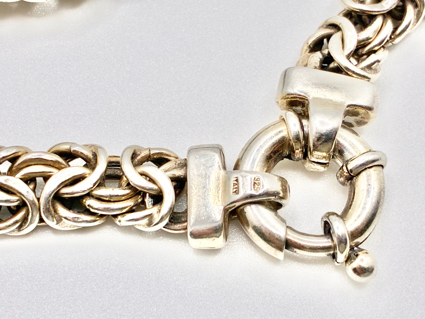 UTC Italy 925 Sterling Silver Byzantine Bracelet, Gold-Finish, 7”