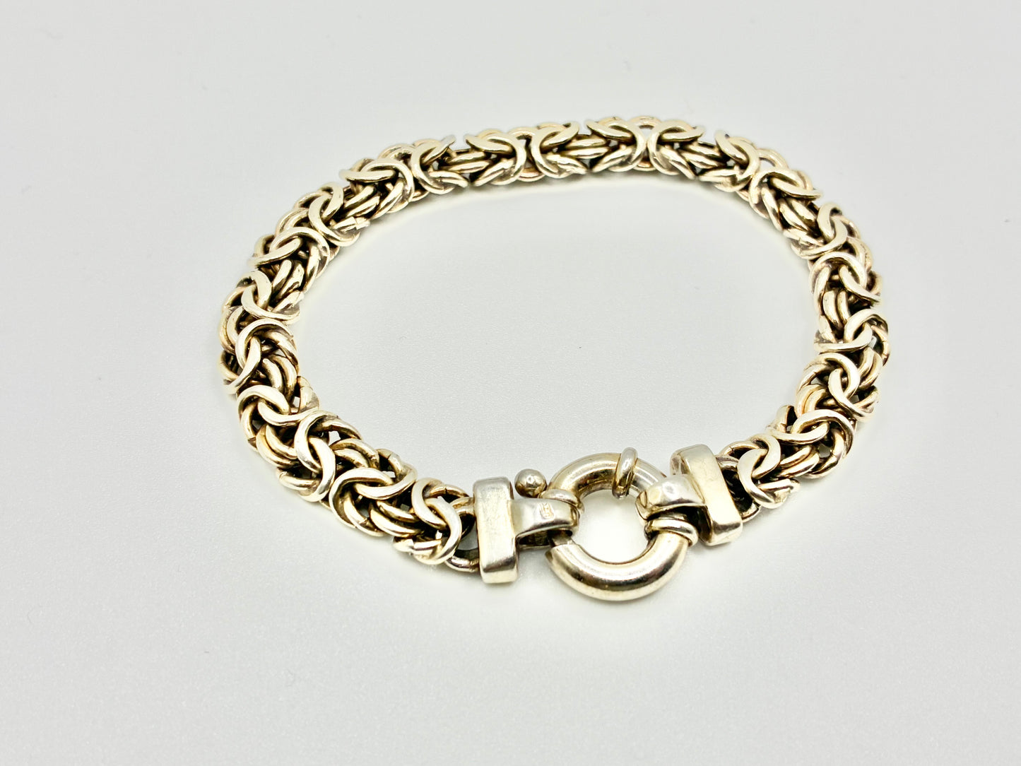UTC Italy 925 Sterling Silver Byzantine Bracelet, Gold-Finish, 7”