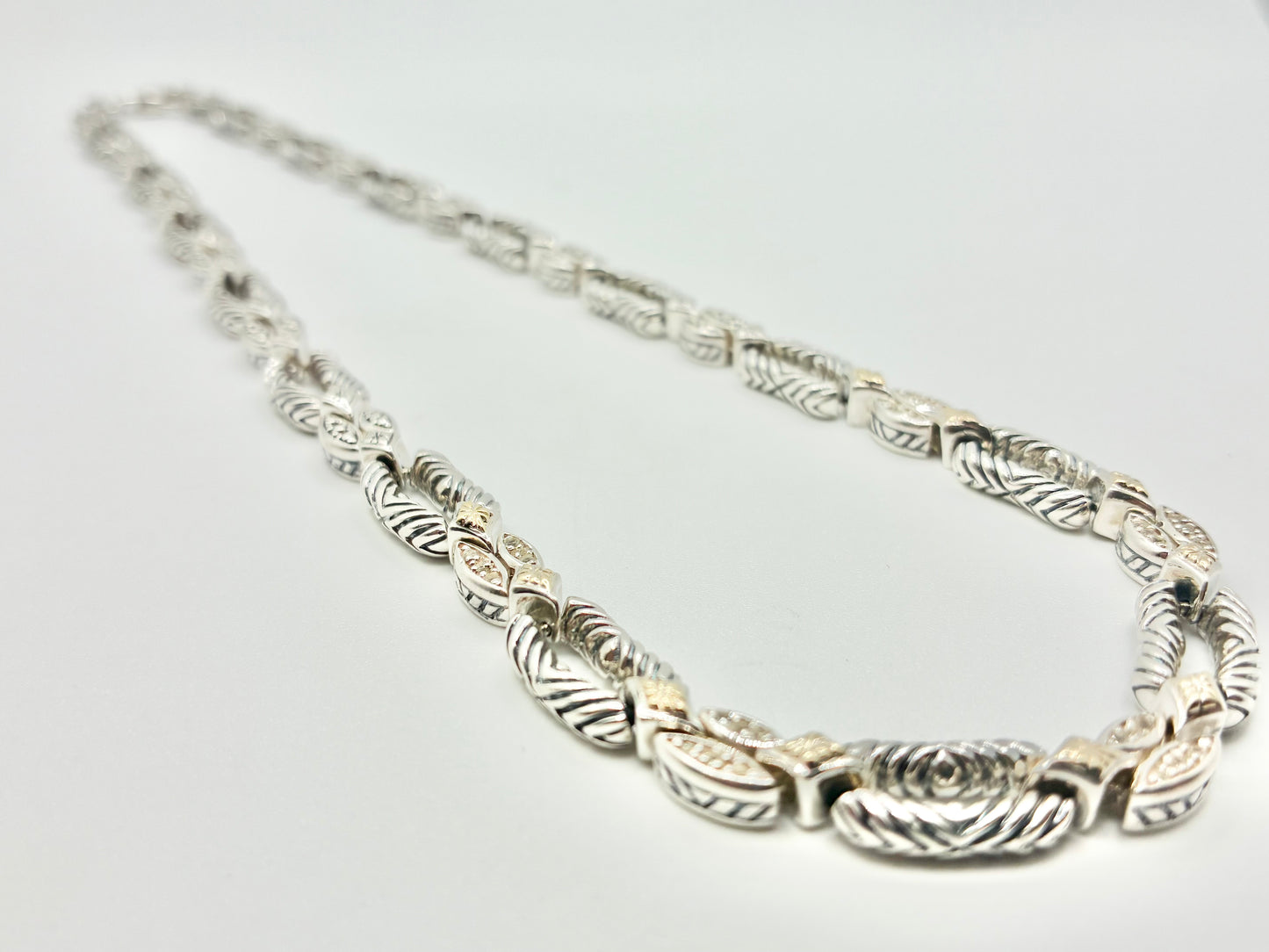 Two-Tone 925 & 14K Station Necklace