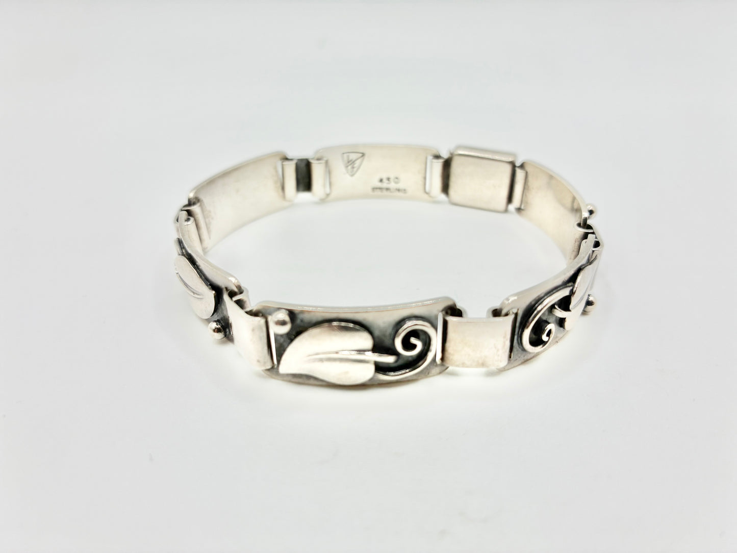Laurence Foss Sterling Hand-Wrought Leaf Link Bracelet – 7.5"