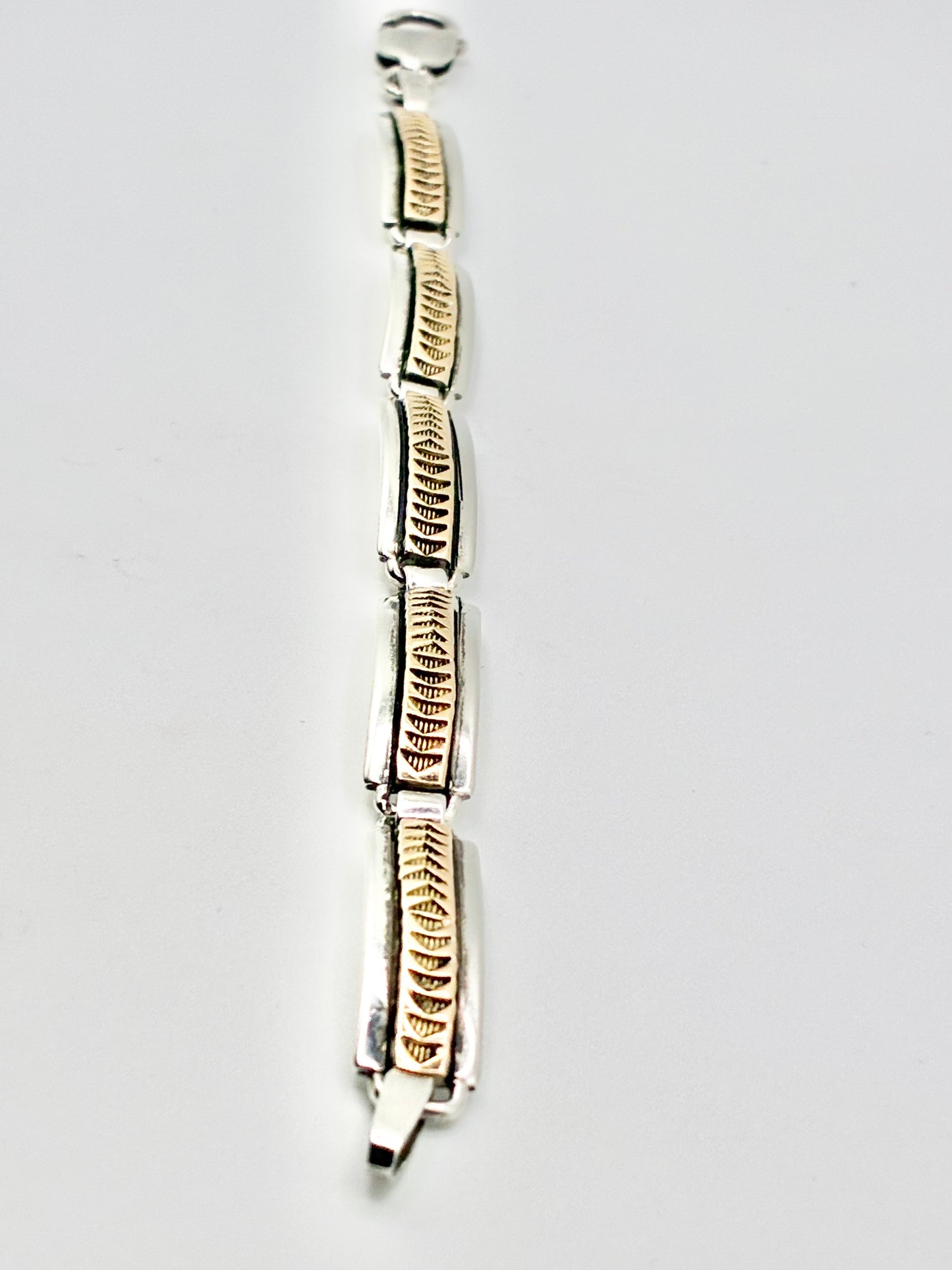 M.M. Rogers 14K & Sterling Silver Link Bracelet – 7”