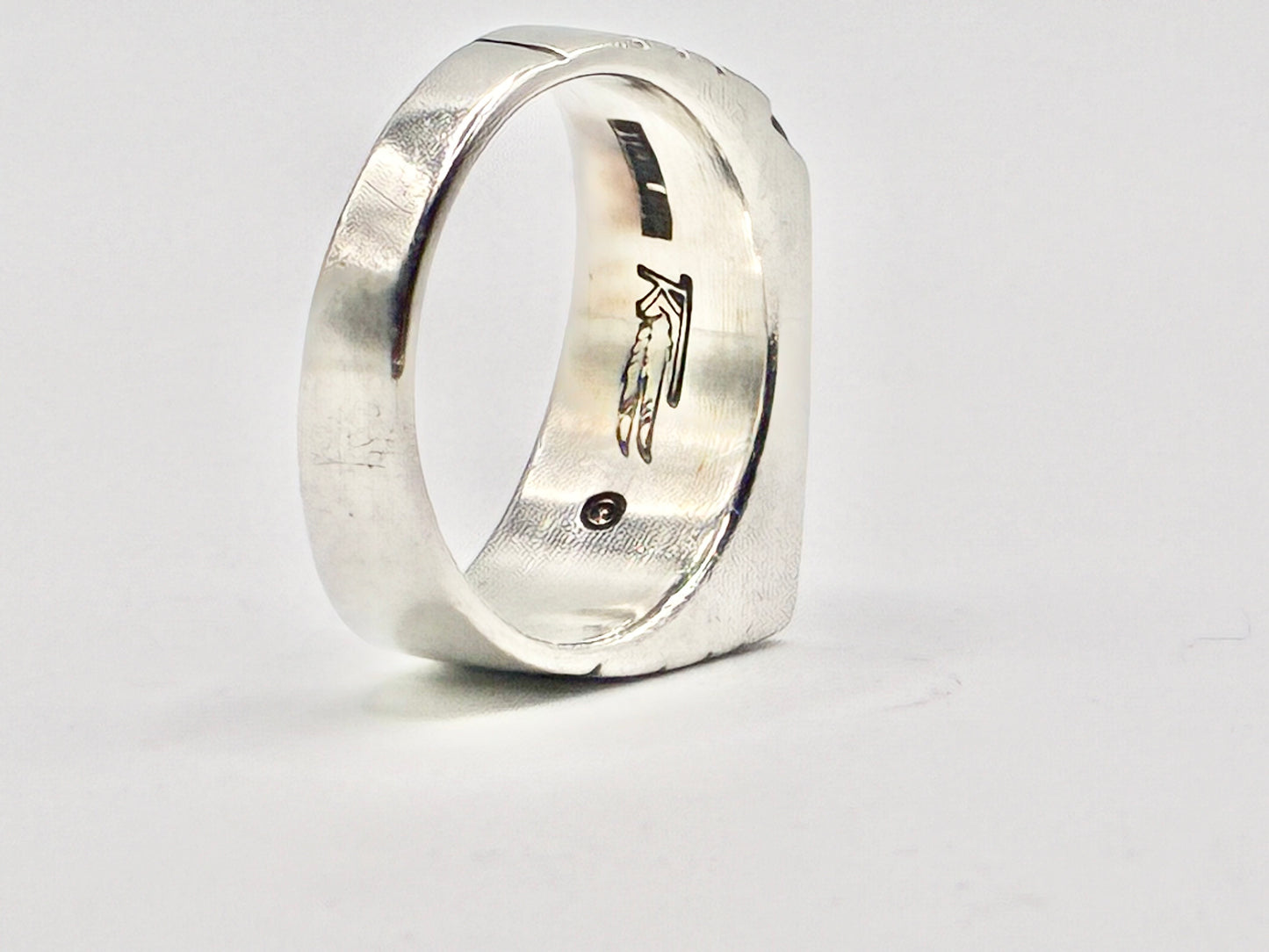 Ray Tracey & I. Segura Sterling Silver Turquoise Inlay Ring — Size 10