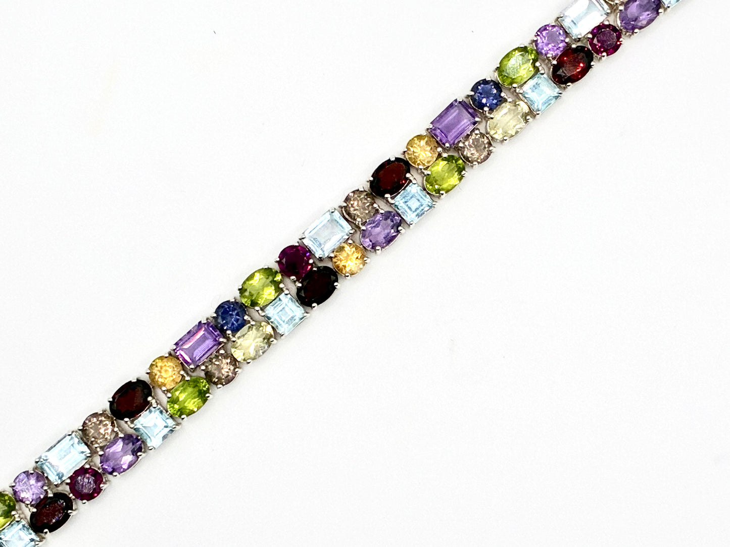 925 Sterling Silver Multi-Stone 7" Tennis Bracelet