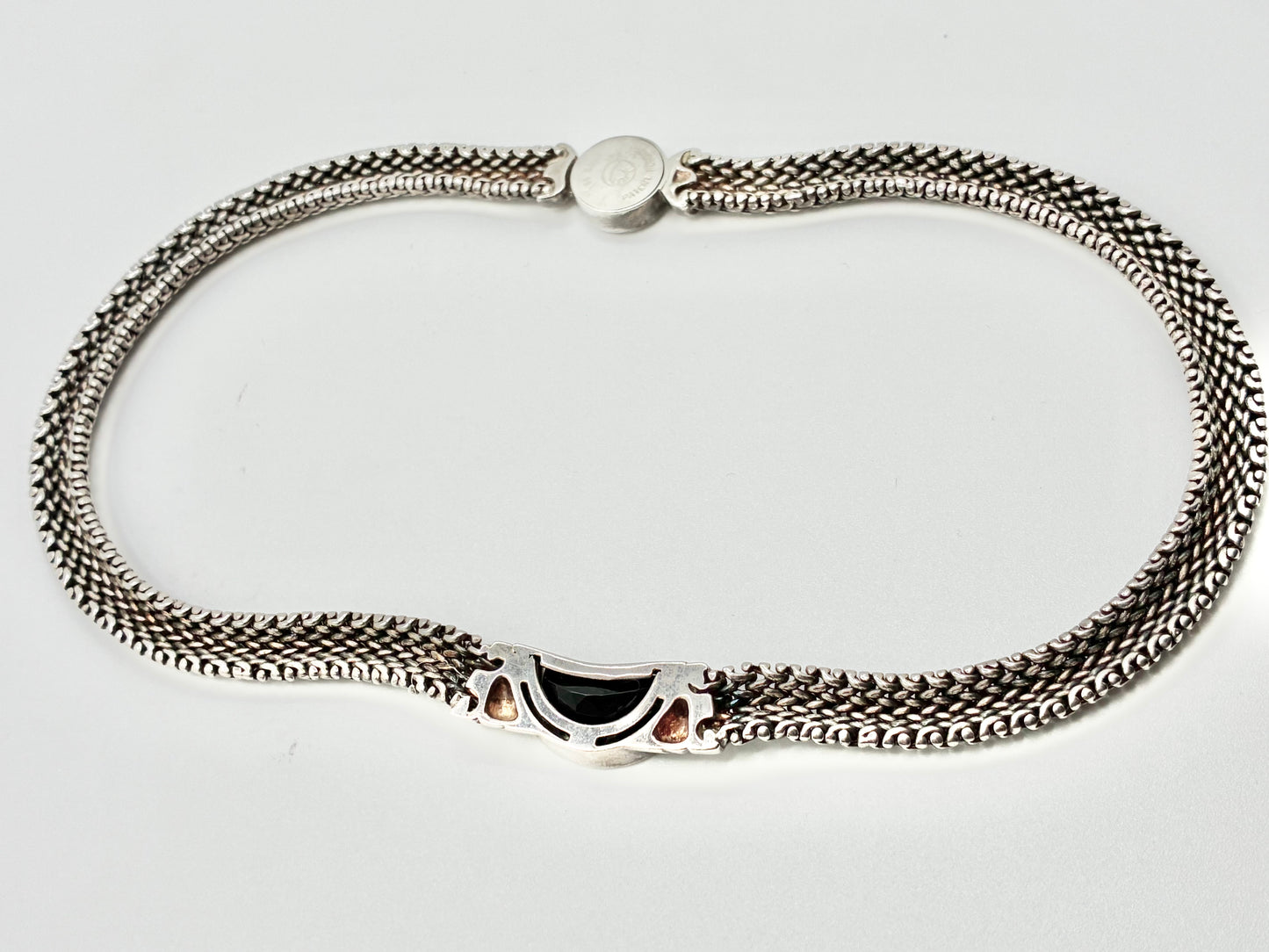 Sterling Silver “M” Patent Pending Collar Necklace – 15”