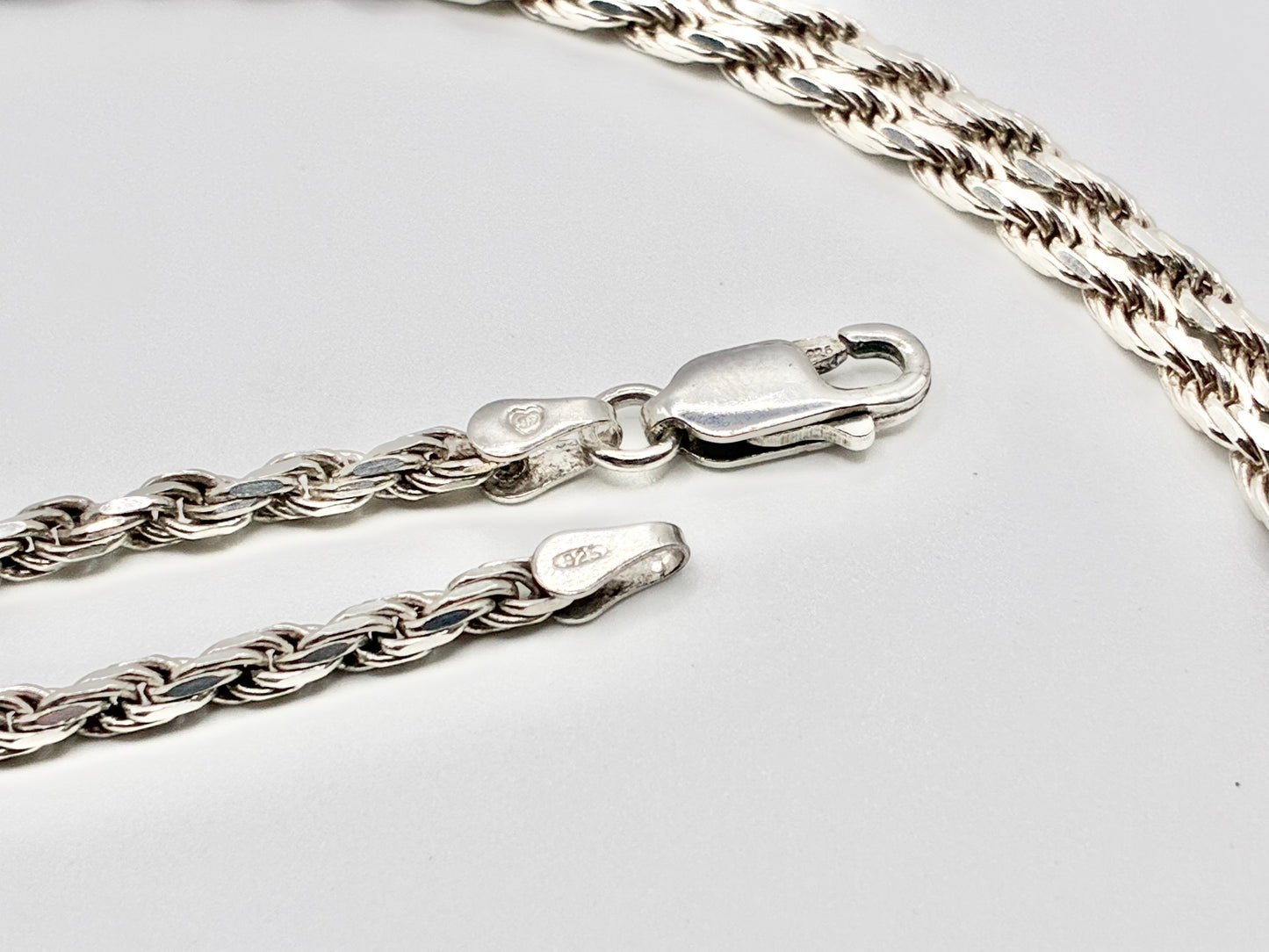 Italian Sterling Silver Rope Chain — 30”