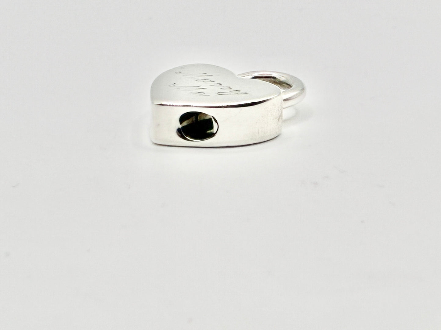 Tiffany & Co. Sterling Silver Heart Lock Charm Engraved “Marry Me”