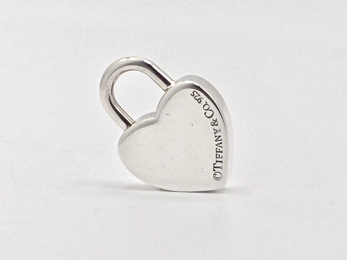 Tiffany & Co. Sterling Silver Heart Lock Charm Engraved “Marry Me”