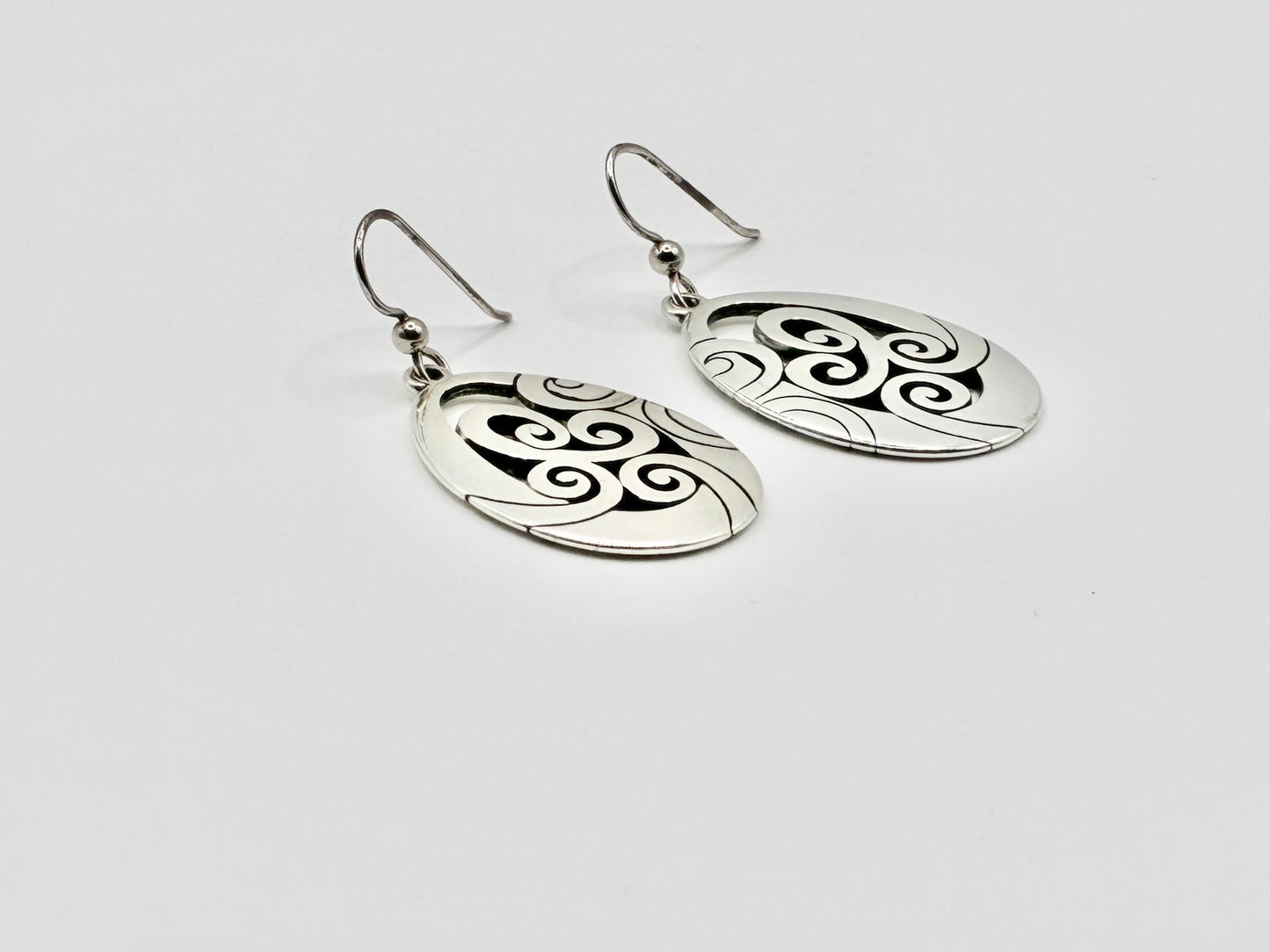 Brighton "Mingle" Scroll French Wire Earrings Silver Tone Openwork Dangle
