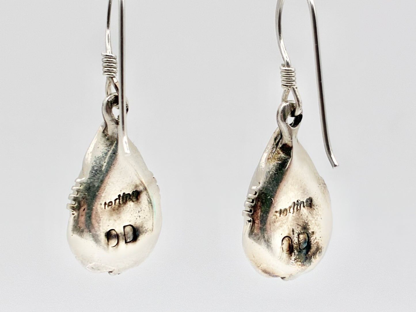 Sterling Turquoise Teardrop Dangle Earrings