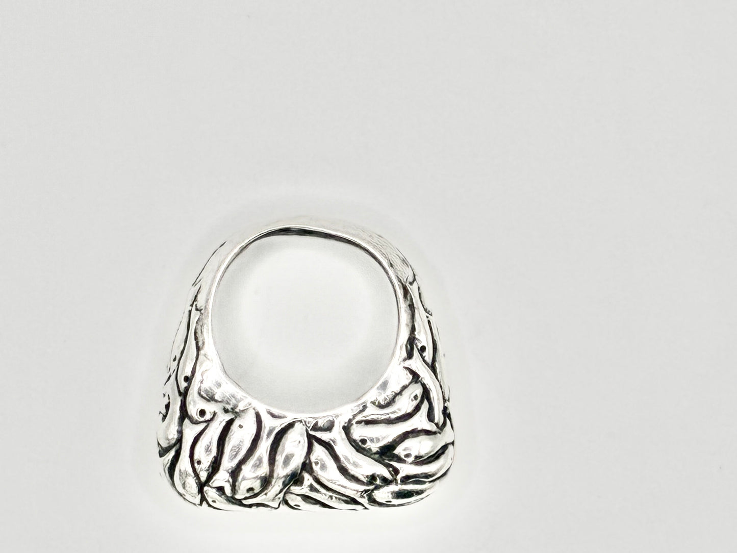 Dian Malouf Sterling Silver ‘School of Fish’ Sculptural Ring Band Size 5