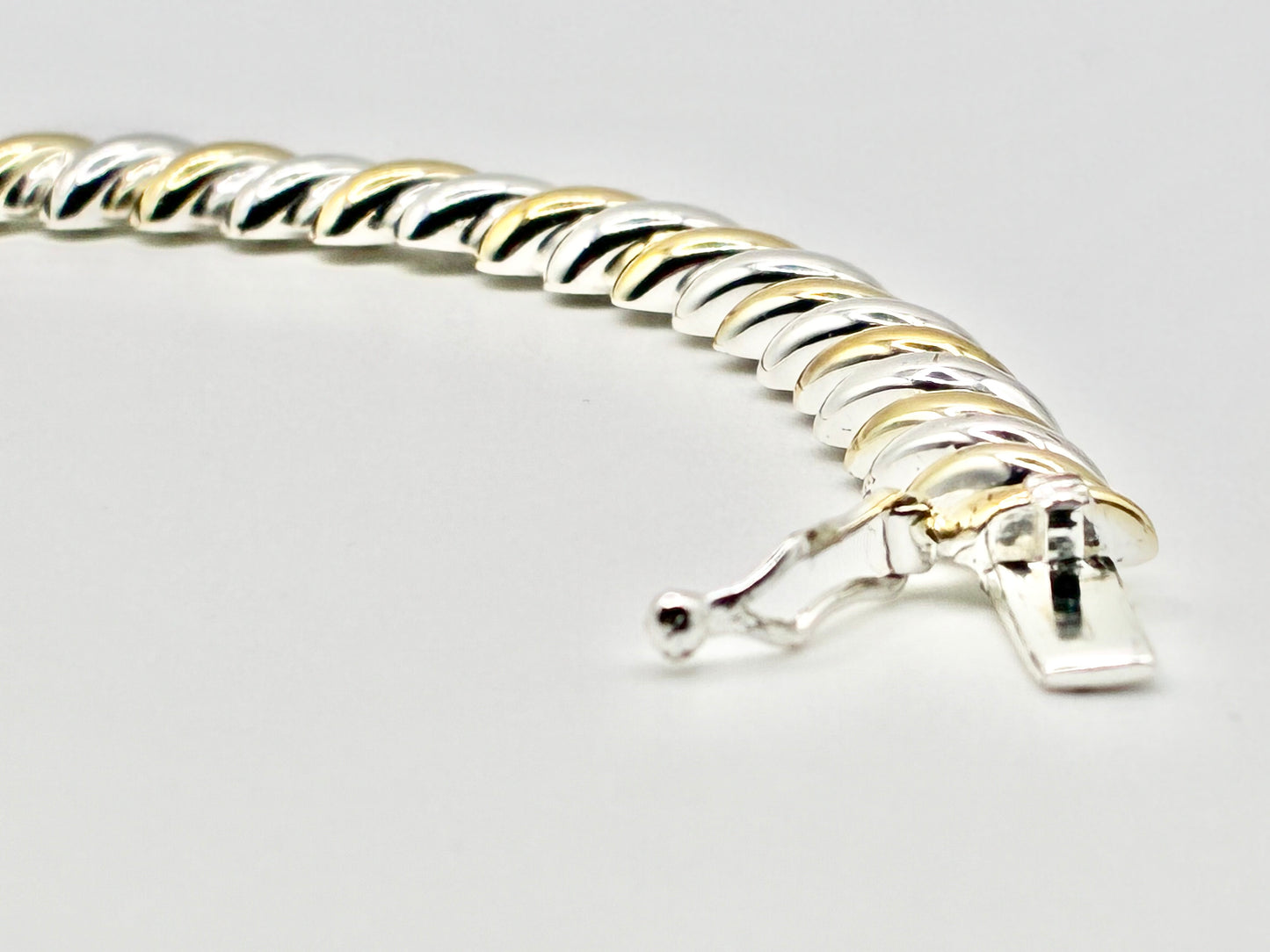925 FAS Two-Tone Sterling Silver Bracelet – 7”