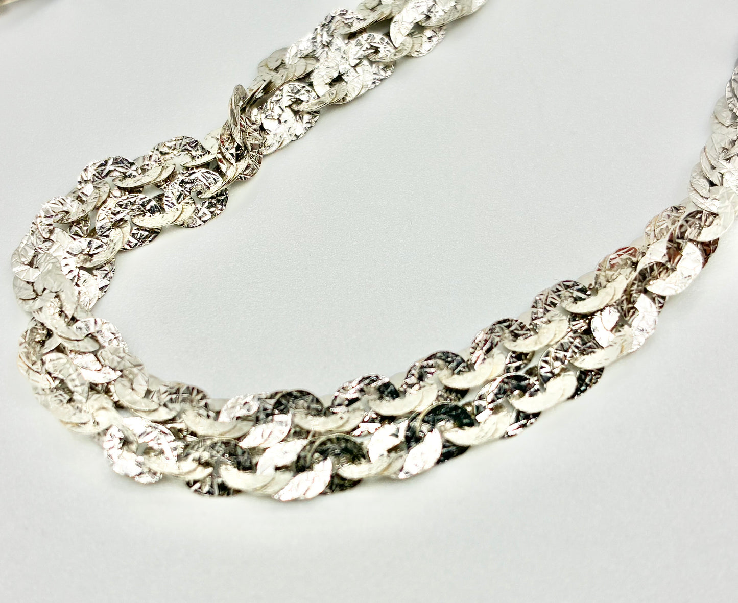 14K White Gold SILMAR Italy Fancy-Link Necklace — 17"