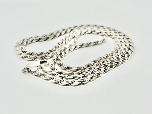 Italian Sterling Silver Rope Chain — 30”