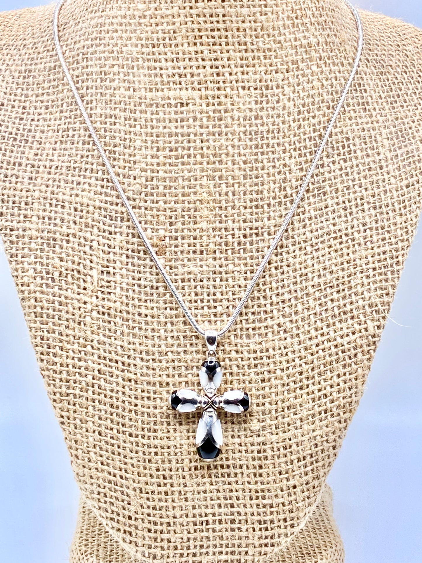 Eric Grossbardt Sterling Silver & 18K Cross Necklace